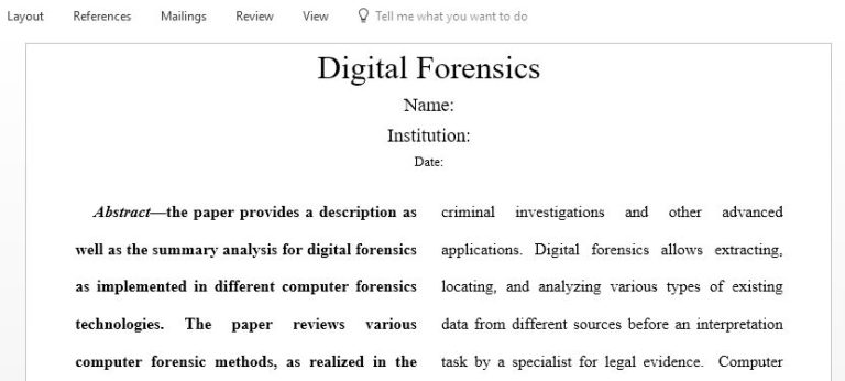 Digital Forensics With A Focus On Digital Computer Forensic Methods