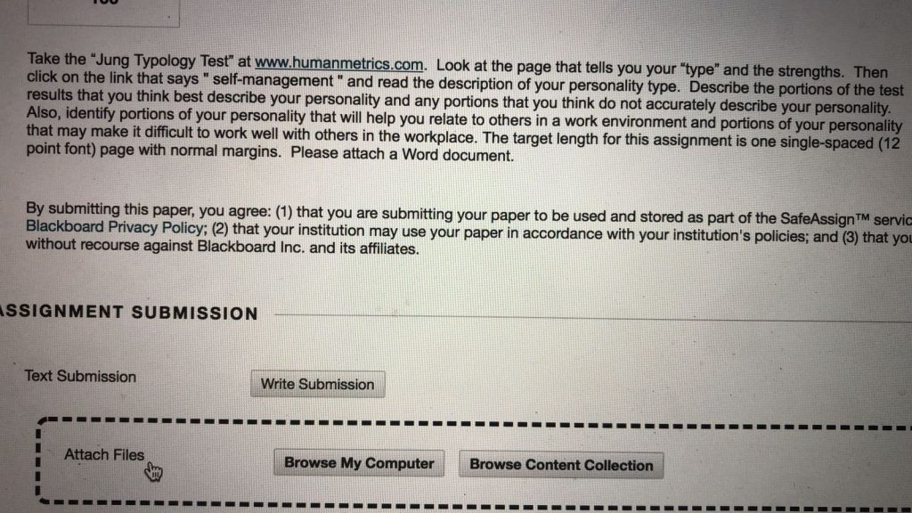 Jung Typology Test on personality trait