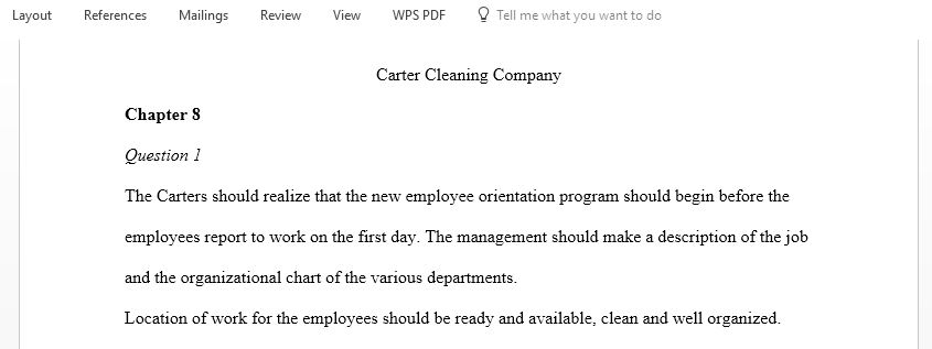 Carter Cleaning Company case study