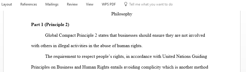 Describes each of the given principle in detail including information about why this principle is important why it is an issue and what companies can do to follow it