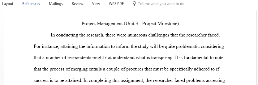 Write a page and reflect any difficulties you had on creating project scope statement and some of the risks you believed would affect the project or any questions you have for your instructor