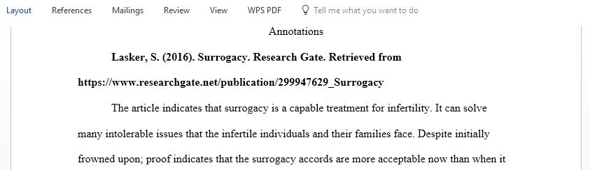 Surrogacy Annotations