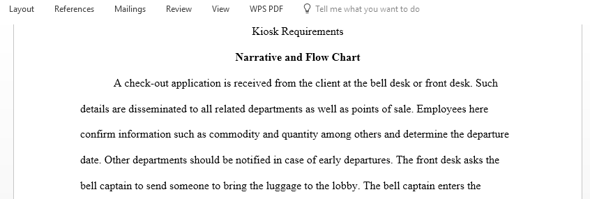 Write a short narrative that describes the kiosk check-out process