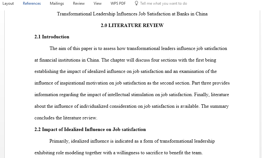 How Transformational Leadership Influences Job Satisfaction at Banks in China