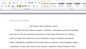 Write A Pest Analysis Paper For Beauty Industry Exacthomework