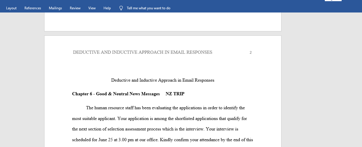 Deductive and Inductive Approach in Email Responses