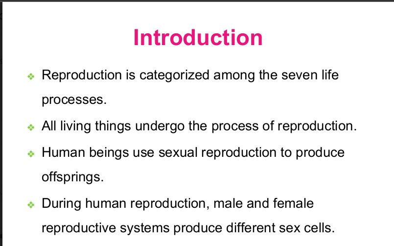 Human Reproduction PowerPoint presentation