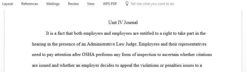 Reflect on situations where you believe an employee would benefit the most from contesting a citation and why you believe employees do not participate in the process to a greater extent