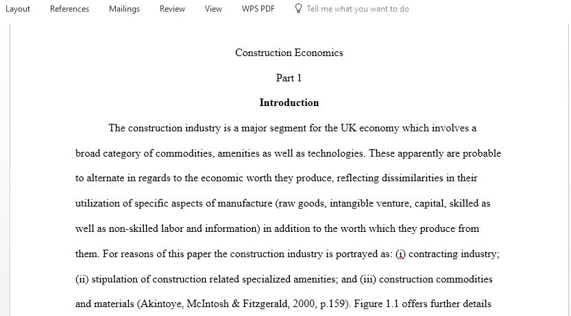 The Economics of Construction Economics, Sectors & Industries