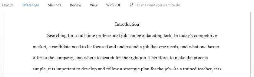 Write a research paper to outline a job search plan