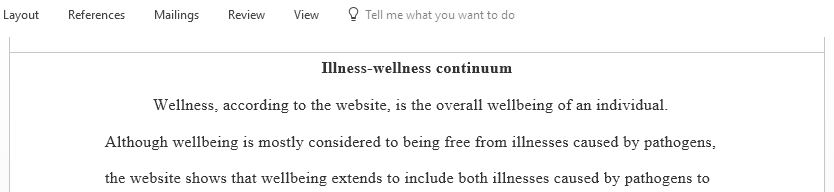 Using the Health and Wellness website discuss your understanding of the concept of well-being