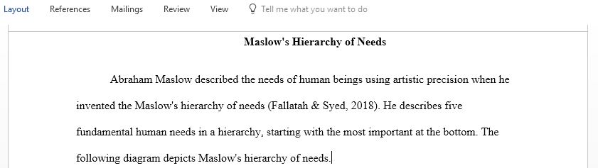 Discuss Maslow hierarchy of needs and explain the role that motivation plays in individual and team performance