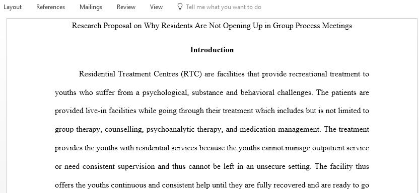 Research Proposal on Why Residents Are Not Opening Up in Group Process Meetings