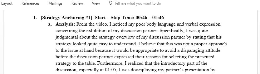 Video Self-Analysis assignment to complete the assignment video record yourself and a counterpart negotiating the Camilia Pictures simulation