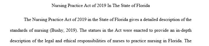  Introduction to the Nursing Practice Act of Florida State