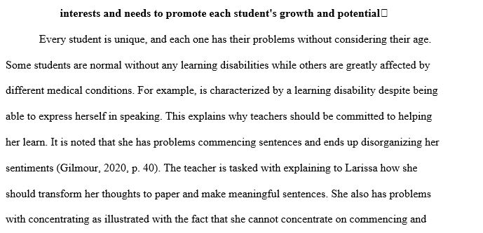 Part Of a Special Educator’s Responsibilities Includes Understanding the Characteristics of The Major Disability Categories and How the Characteristics Affect Typical Development