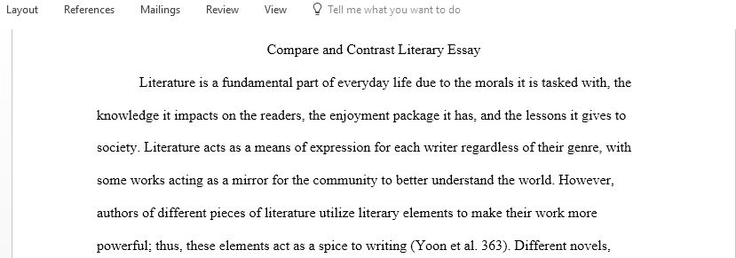 Compare and contrast elements of literature between the two novels