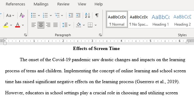 Effects Of Screen Time