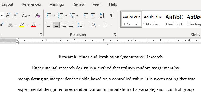 Research Ethics and Evaluating Quantitative Research DQ3-1