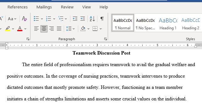 Describe Own Strengths Limitations and Values in Functioning as A Member of Team