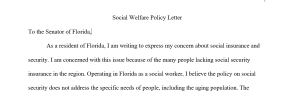 Social Welfare Policy Letter